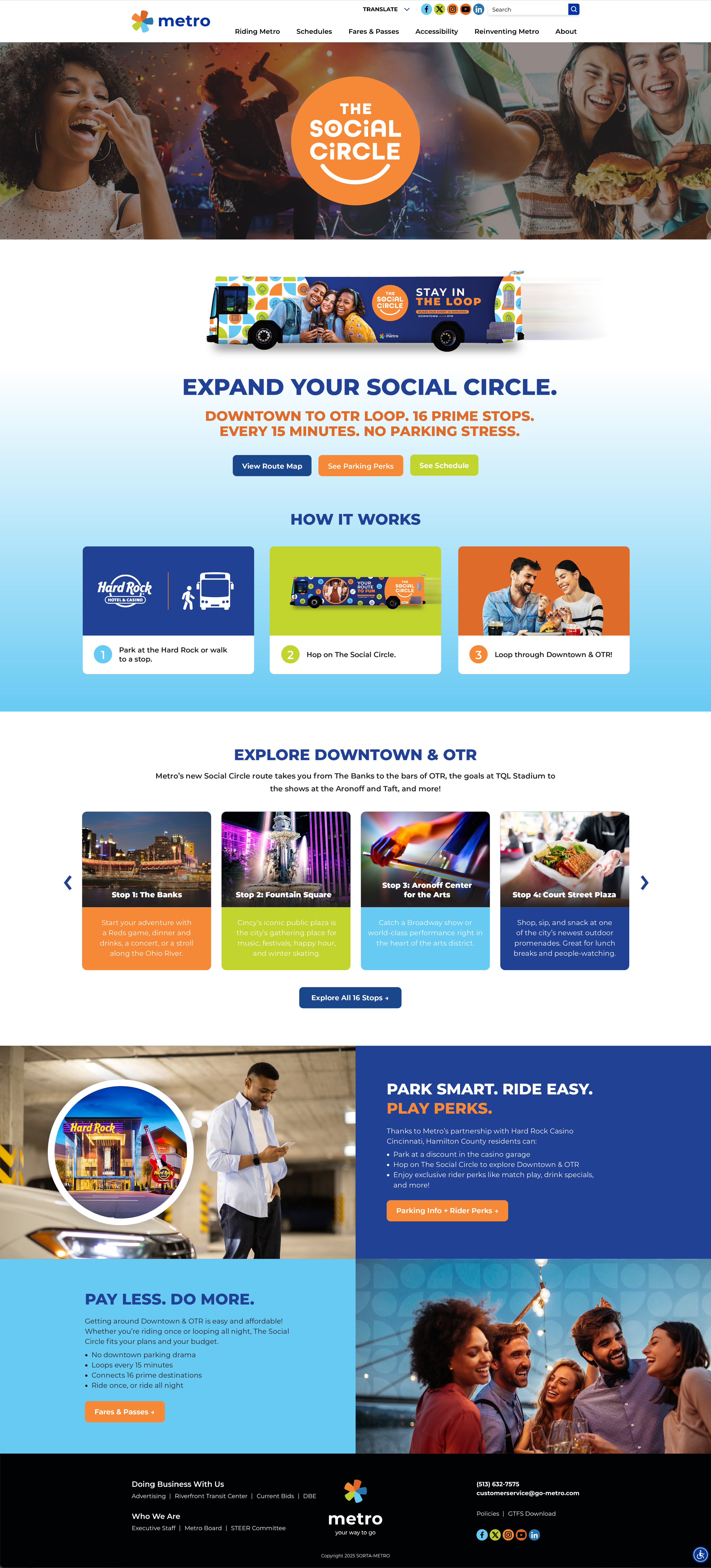 Metro Social Circle website